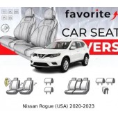 Чохли модельні Nissan Rogue (USA) 2020-2023 (універсал) (recaro, airbag, сп.1/3,задн.підл., крила, 5підг)