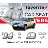 Чохли модельні Nissan X-Trail (II) 2010-2015 (універсал) (airbag, сп. і сид. 1/3, пер. підлок., 5 підгол.)