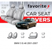 Чохли модельні BMW 3 (E-46) 1998-2003 (седан) (сп. 1/3, пер. і задн. підлок., крила, 4 підгол.)