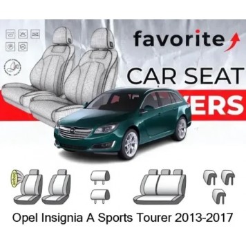 Чохли модельні Opel Insignia A 2013-2017(ліфтбек)(2ергоакт.сид.,airb.,сп.1/3,пер.підл.,крила,5п)