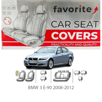 Чохли модельні BMW 3 (E-90) 2008-2012 (універсал) (спинка 1/3, задн. підлок., крила, 5 підгол.)
