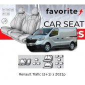 Чохли модельні Renault Trafic (2+1) з 2021р (фургон) (1 вод. подлок., пасажира сп. и сид. 1/2., 2 подгол.)