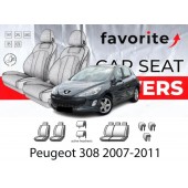 Чохли модельні Peugeot 308 2007-2011 (хетчбек) (airbag, сп. і сид. 1/3, пер.і задн.підлок., 5 підгол.)