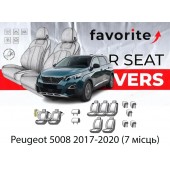Чохли модельні Peugeot 5008 2017-2020 (мінівен) (7місць) (Recaro,airbag, 2 пер.вн.підлок., 7окр.сидінь, 7 підг)