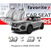 Чохли модельні Peugeot e-2008 2019-2024 (універсал) (airbag, спинка 1/3, пер. підлок., 5 підгол.)