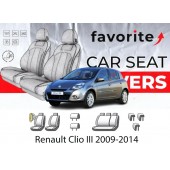 Чохли модельні Renault Clio III 2009-2014 (хетчбек) (airbag, спинка 1/3, 5 підгол.)