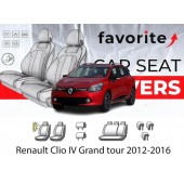 Чохли модельні Renault Clio IV Grand tour 2012-2016 (універсал) (airbag, спинка 1/3, 5 підгол.)