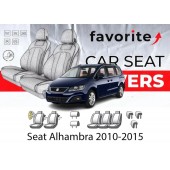 Чохли модельні Seat Alhambra 2010-2015 (мінівен) (airbag, столики, пер.підл., 5 окремих сид., 5 підгол.)