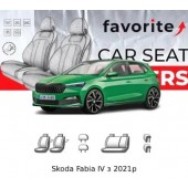 Чохли модельні Skoda Fabia IV з 2021р (хетчбек) (airbag, спинка 1/3, 4 підгол.)