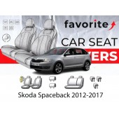 Чохли модельні Skoda Spaceback 2017-2021 (хетчбек) (airbag, спинка 1/3, передн. підлок., 4 підгол.)