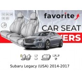Чохли модельні Subaru Legacy (USA) 2014-2017 (седан) (airbag, сп. 1/3, передн. і задн. підлок., крила, 5 підг.)