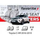Чохли модельні Toyota C-HR 2019-2023 (хетчбек) (airbag, спинка 1/3, 5 підгол.)