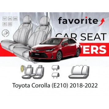 Чохли модельні Toyota Corolla SE (E21) (USA) 2018-2022 (седан) (airbag, сп.1/3, пер.і задн.підлок, 2 підгол.)