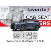 Чохли модельні Toyota Grand Highlander з 2023р (універсал) (7місць) (airbag,2-й ряд 2підл.,3-й ряд сп.і сид.1/3, 7підг)