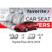 Чохли модельні Toyota Prius 2016-2018 (хетчбек) (airbag, сп.1/3, пер. і задн.підлок., 5 підгол.)