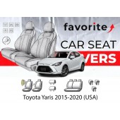 Чохли модельні Toyota Yaris (USA) 2015-2020 (седан) (airbag, спинка 1/3, 5 підгол.)