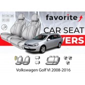 Чохли модельні Volkswagen Golf VI 2008-2016 (хетчбек) (airbag, спинка 1/3, пер. і задн.підл., 5 підг.)