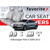 Чохли модельні Volkswagen Polo V 2009-2015 (седан) (кишені, спинка і сидіння 1/3, 5 підгол.)