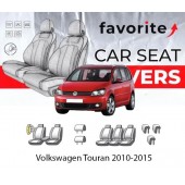 Чохли модельні Volkswagen Touran 2010-2015 (мінівен) (airbag, 5 окремих сидінь, пер.підлок., 5 підгол.)