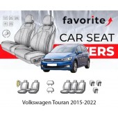 Чохли модельні Volkswagen Touran 2015-2022 (мінівен) (7місць) (airbag, 7 окр.сидінь, передн. підл., 7 підгол.)