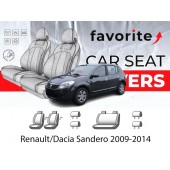 Чохли модельні Dacia (Renault) Sandero 2009-2014 (хетчбек) (airbag, спинка 1/3, 5 підгол.)