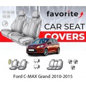 Чохли модельні Ford C-MAX 2010-2015 (мінівен) (7місць) (airbag, кишені, 7 окремих сидінь., 7 підгол.)