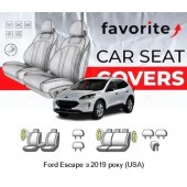 Чохли модельні Ford Escape hybrid (USA) з 2019р (універсал) (airbag, перед. і задн.підлок., сп. і сид.1/3, 5підгол.)