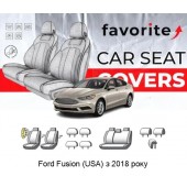 Чохли модельні Ford Fusion (USA) з 2018р (седан) (airbag, сп. 1/3,задн. підлок., 5 підгол.)