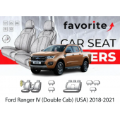 Чохли модельні Ford Ranger (USA) 2018-2021 (пікап) (airbag, спинка і сидіння суцільні, пер. і задн.підл.,5підг.)