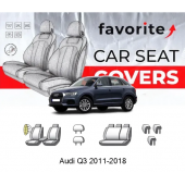 Чохли модельні Audi Q3 (8-U) 2011-2018 (універсал) (Recaro, airbag, спинка 1/3, пер. підл., 5 підгол.)