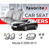 Чохли модельні Mazda 6 2009-2013 (седан) (airbag, спинка 1/3, задн. підлок., крила, 5 підгол.)