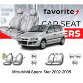 Чохли модельні Mitsubishi Space Star 2002-2005 (універсал) (airbag,пер.і задн.підлок., сп. і сид. 1/3, 5 підгол.)