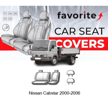 Чехлы модельные Nissan Cabstar (2+1) 2000-2006 (фургон) (2 подгол.)