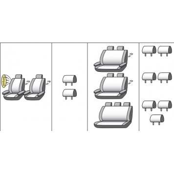 Чохли на сидіння Volkswagen T6 Caravella 2015-9