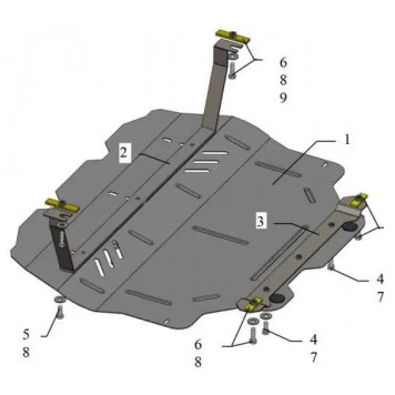Защита двигателя Skoda Octavia II A5 WeBasto 2004-