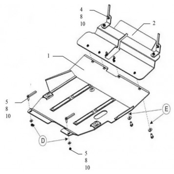 Захист двигуна Mitsubishi Outlander 2003-2010