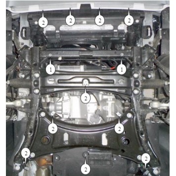 Защита двигателя BMW X3 F25 xDrive 2010-2017 1-2