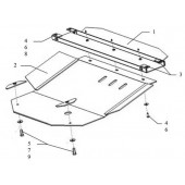 Защита двигателя Peugeot 307 2001-2008