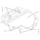 Защита двигателя Kia Cerato I 2004-2008 Защита двигателя Kia Cerato I 2004-2008