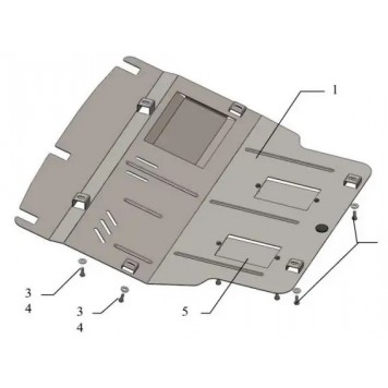 Защита двигателя Volkswagen T-5 2003-