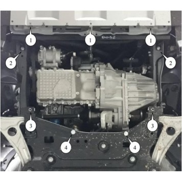 Защита двигателя Chery Jetour X70 2020- 1-2