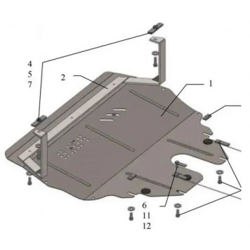 Защита двигателя Skoda Fabia II 2007-2014 1