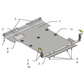 Защита двигателя Mercedes-Benz Viano D W 639 2004- 1