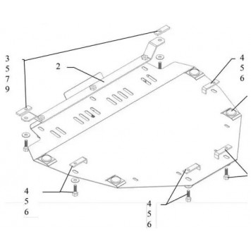 Защита двигателя Honda CR-V III 2007-2013 1