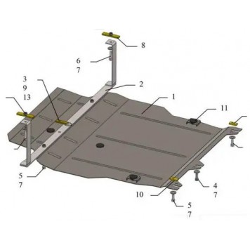 Захист двигуна Mitsubishi Outlander XL 2005-2012 1