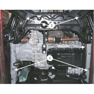 Защита двигателя Mitsubishi Colt 2004-2009--2