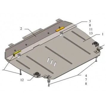 Защита двигателя Toyota Prius III ZHW30R 2009-2015