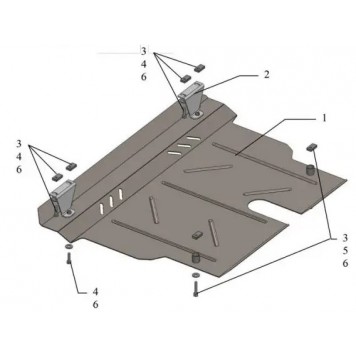 Защита двигателя Toyota Yaris II 2006-2010