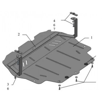 Защита двигателя Volkswagen Passat B7 2010-2015 1