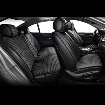 Комплект преміум накидок для передніх сидінь BELTEX Barcelona , чорні-1